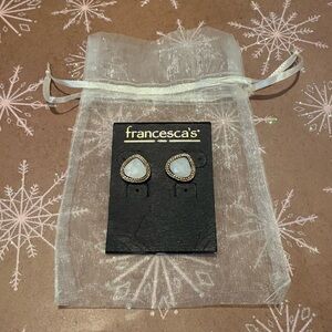 Francesca's Collections Opalescent and Gold Earrings